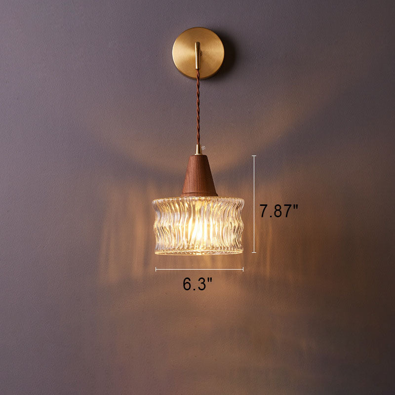 Japanese Walnut & Copper 1-Light Wall Sconce