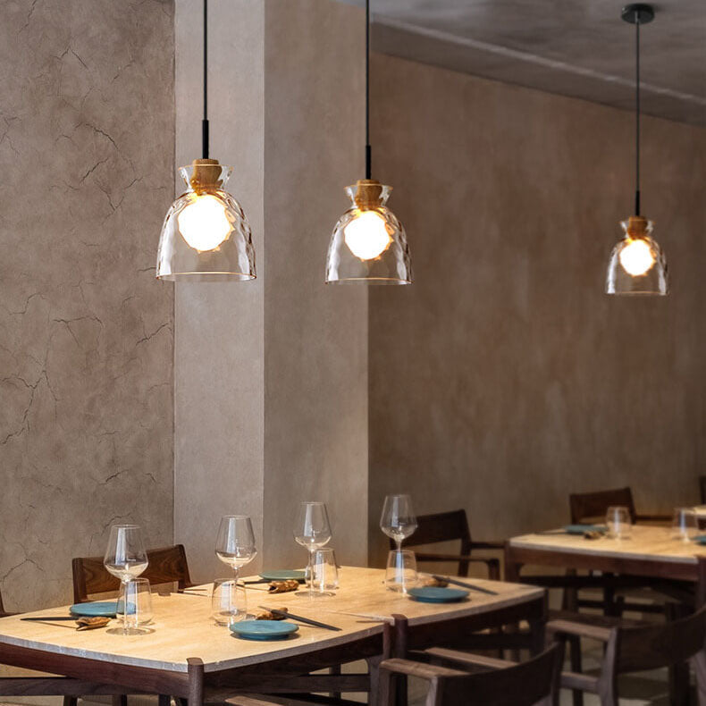 Nordic Rippled Glass Pendant Lamp