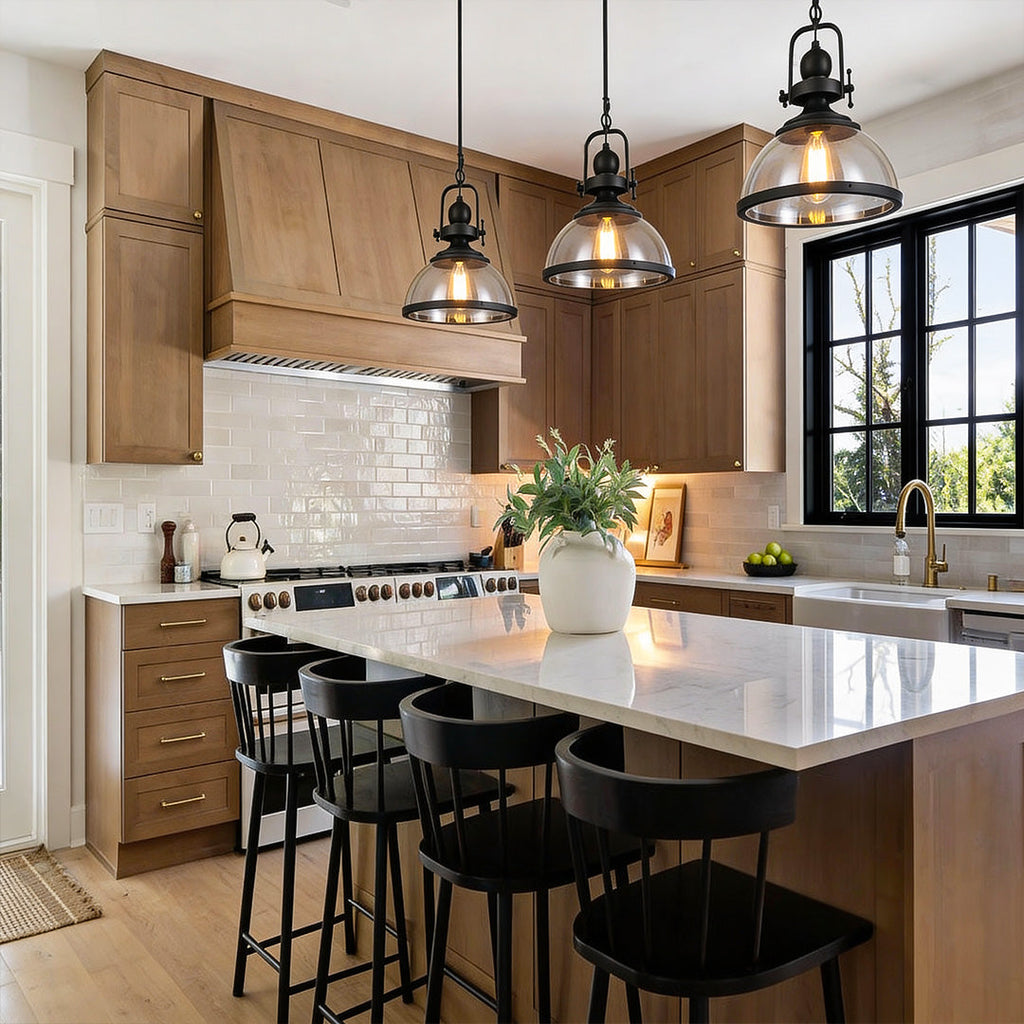 Retro Industrial Clear Glass Pendant Light Fixture