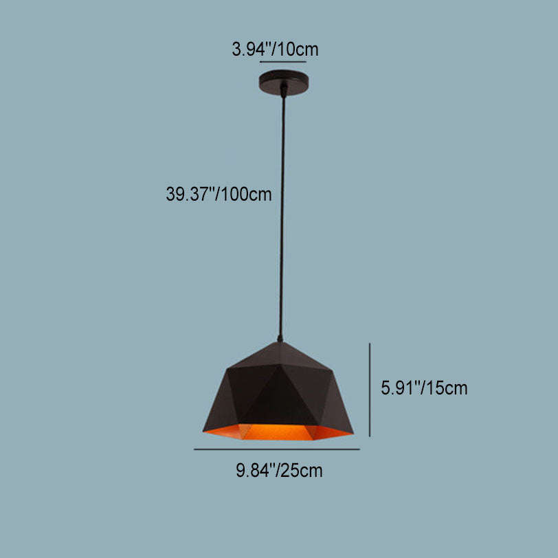 Geometric Lozenge 1-Light Pendant - Modern Macaroon Design
