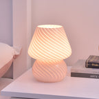 Vintage Glass Mushroom LED Table Lamp - 1-Light Night Light