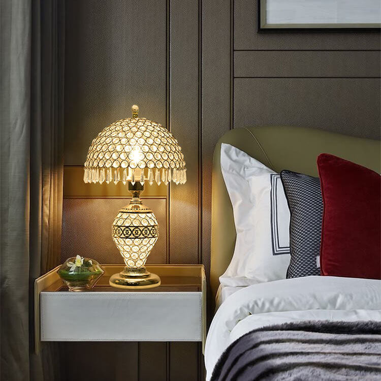 Elegant Crystal Dome Table Lamp - 1-Light Design