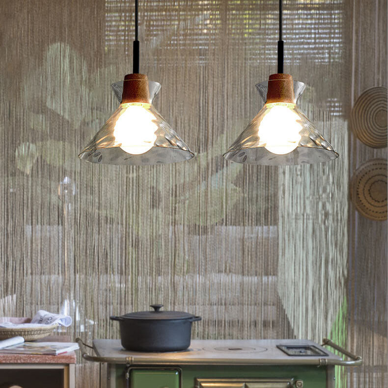 Nordic Rippled Glass Pendant Lamp