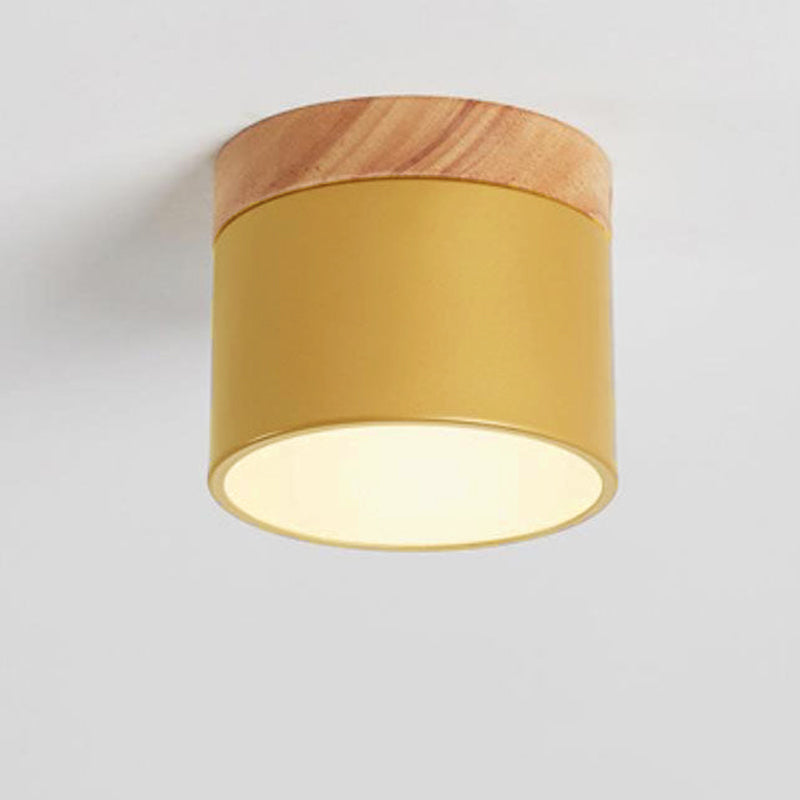 Scandinavian Solid Color Log LED Flush Mount Ceiling Light