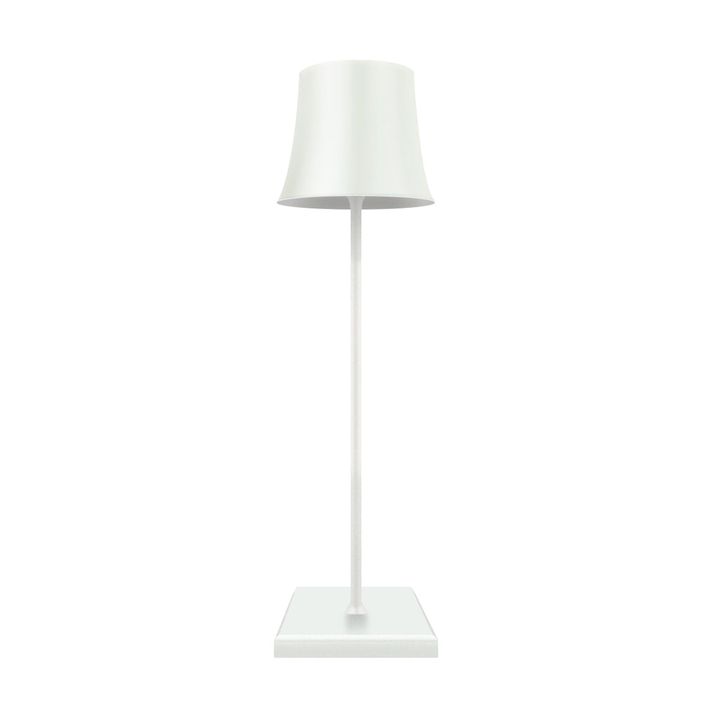 15-Inch Cordless Modern Metal Table Lamp in Black and White