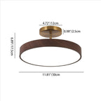 Minimalist Japanese Wood Grain Round LED Semi-Flush Mount
