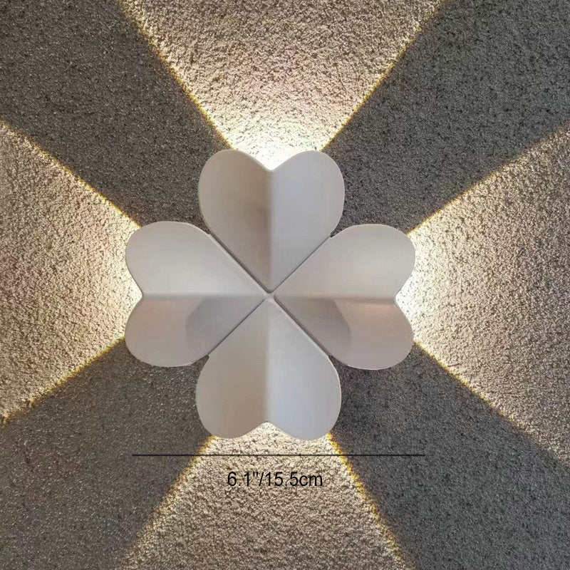 Nordic Waterproof Aluminum Four-Leaf Clover LED Wall Sconce