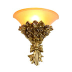 European-Style Retro Resin Rose Wall Lamp
