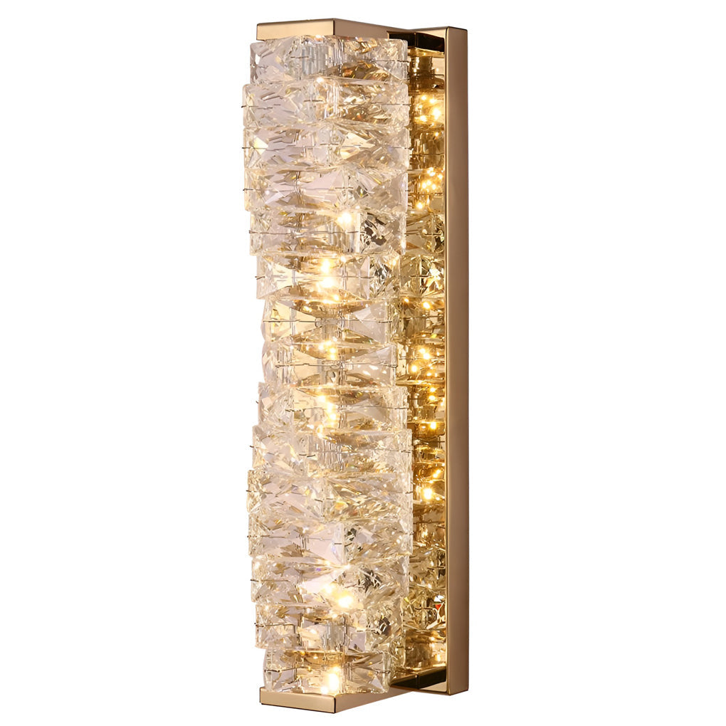 Modern LED Crystal Wall Sconce with Three-Step Dimming