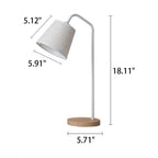 Minimalist Cone Linen Shade Table Lamp with Wood Base - 1-Light Design