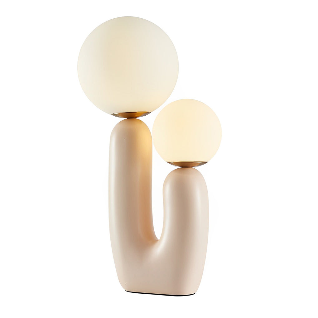 Beige Cactus LED Accent Table Lamp - 2-Light Modern Design