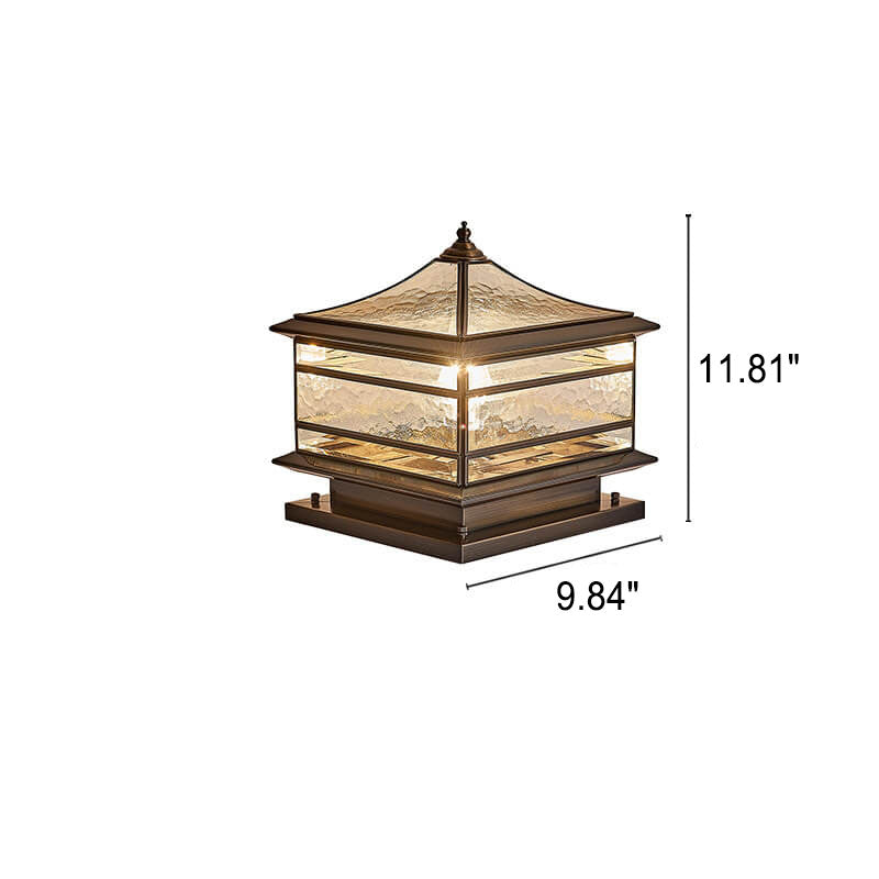 Premium European Brass and Glass Waterproof Square Pillar