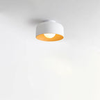 Premium Minimalist Wood Grain Iron 1-Light Semi-Flush Mount Ceiling Fixture