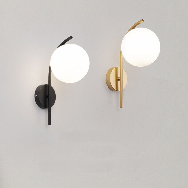 Modern Arc Glass Globe Wall Sconce