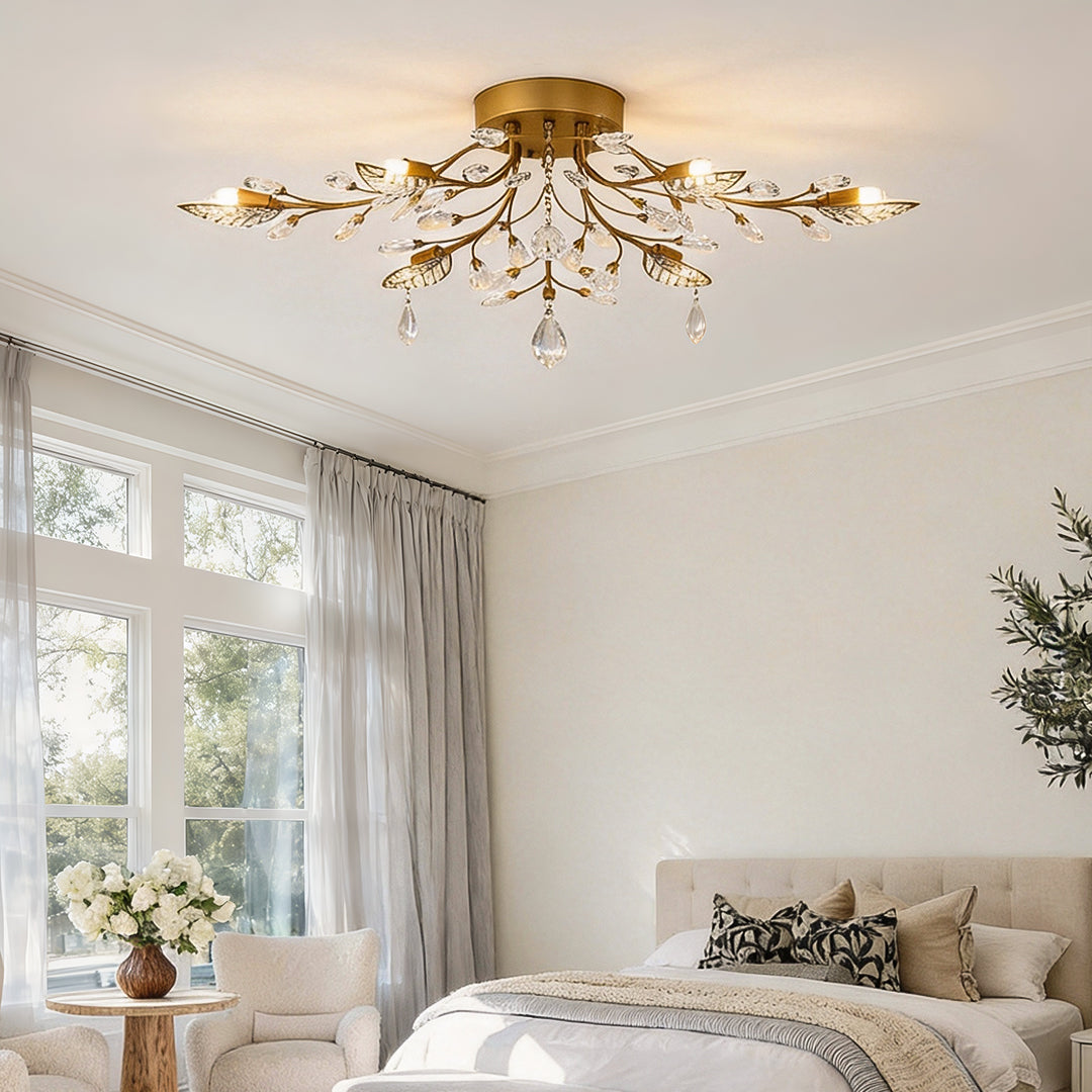 Modern Vintage Crystal LED Branch Chandelier