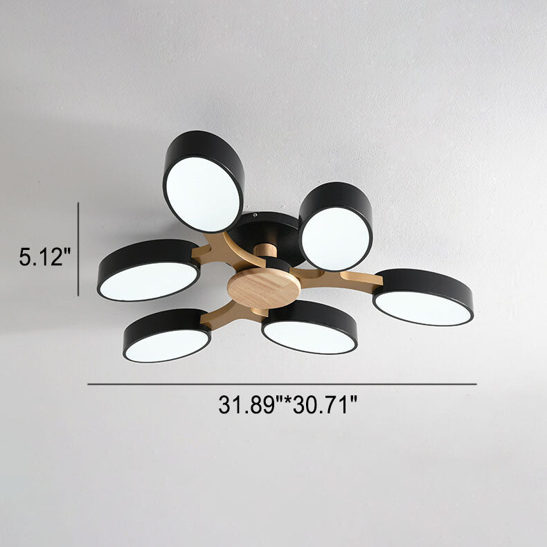 Nordic Wooden Branch LED Flush Mount Ceiling Light