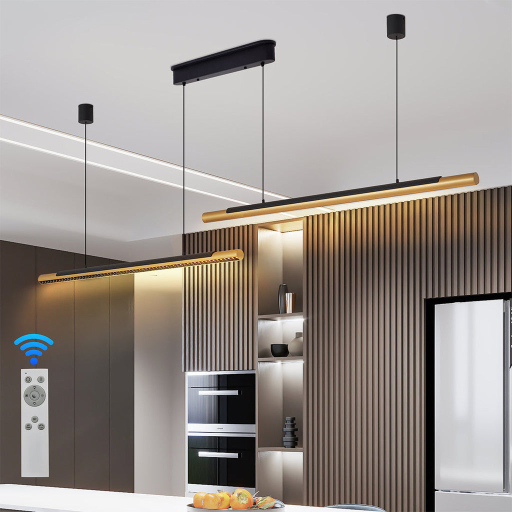 Minimalist Dual-Head Linear Pendant Light - 2-Light Ceiling Fixture