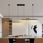 Minimalist Dual-Head Linear Pendant Light - 2-Light Ceiling Fixture