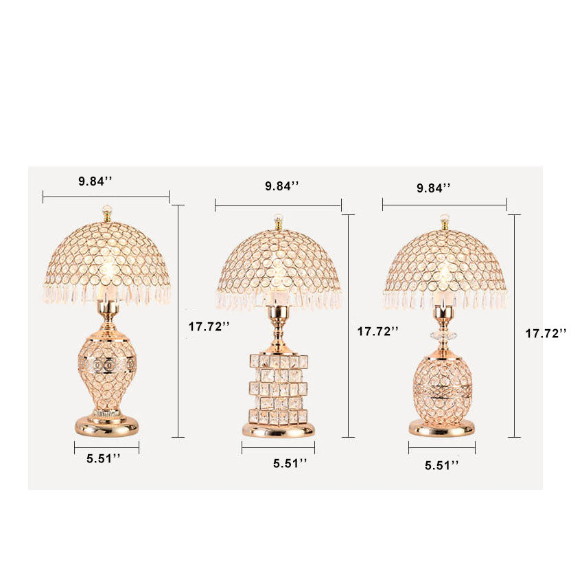 Elegant Crystal Dome Table Lamp - 1-Light Design