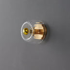 Copper & Glass Sun Flush Mount Light