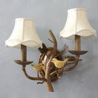 Vintage Pinecone Bird Wall Sconce Lamp