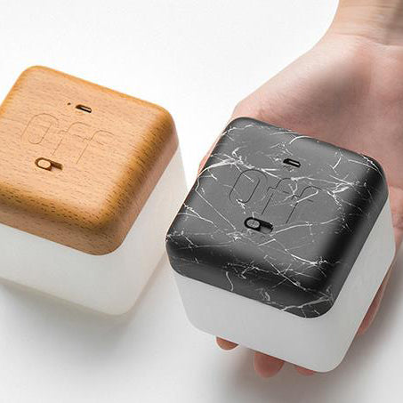 USB Rechargeable LED Magic Cube Turn Timer Night Light Table Lamp
