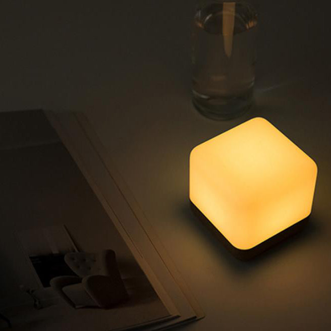 USB Rechargeable LED Magic Cube Turn Timer Night Light Table Lamp