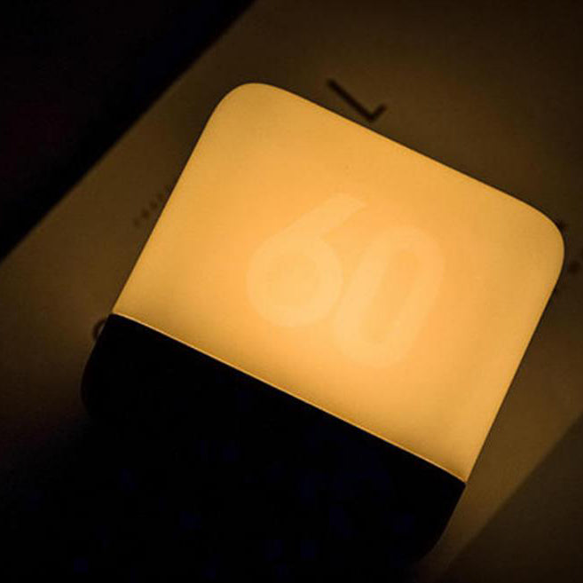 USB Rechargeable LED Magic Cube Turn Timer Night Light Table Lamp