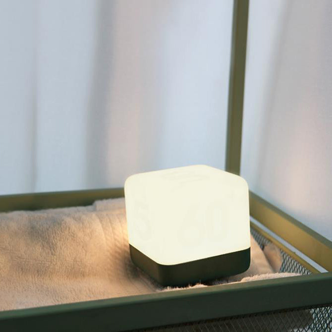 USB Rechargeable LED Magic Cube Turn Timer Night Light Table Lamp