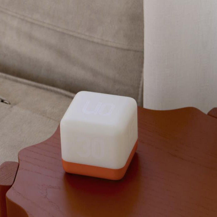 USB Rechargeable LED Magic Cube Turn Timer Night Light Table Lamp