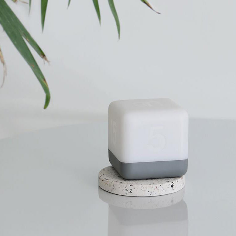 USB Rechargeable LED Magic Cube Turn Timer Night Light Table Lamp