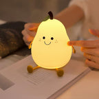 Silicone Pear LED Night Light - USB Table Lamp