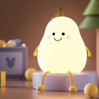 Silicone Pear LED Night Light - USB Table Lamp