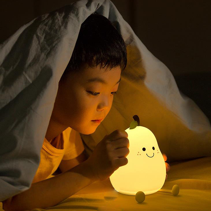 Silicone Pear LED Night Light - USB Table Lamp