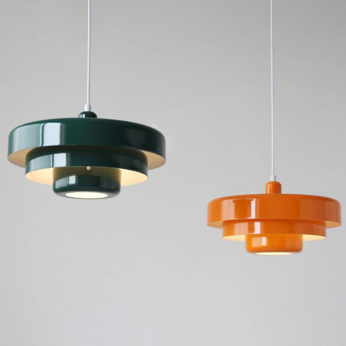 Multi-Layered Round Metal Pendant Light