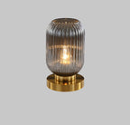Premium Nordic Striped Oval Glass Table Lamp - 1 Light