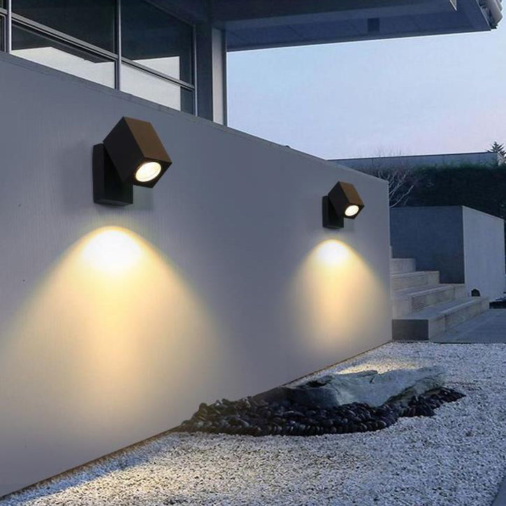 Adjustable LED Outdoor Square Spotlight Sconce