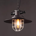 Vintage Industrial Iron Cage 1-Light Pendant Lamp