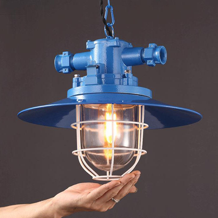 Vintage Industrial Iron Cage 1-Light Pendant Lamp