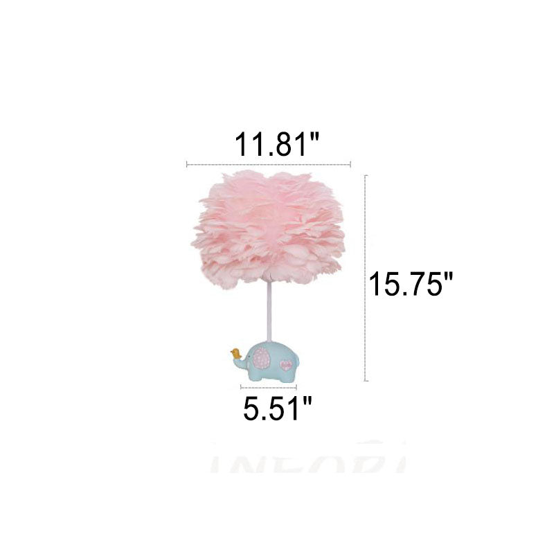 Children's Unicorn Feather Table Lamp - 1-Light Modern Design