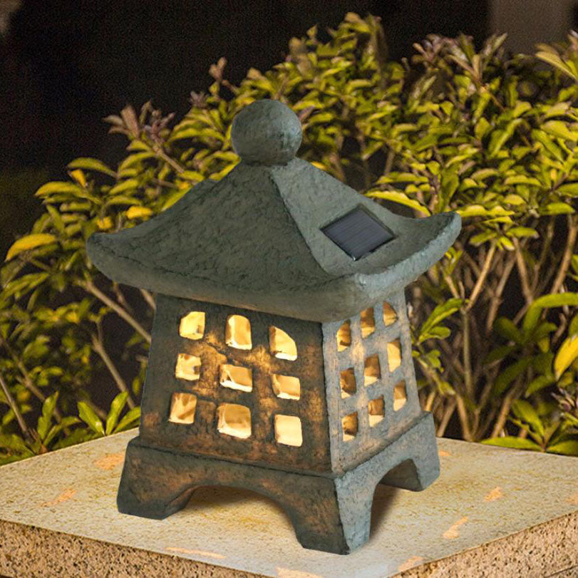 Premium Solar Pagoda Resin Outdoor Landscape Light