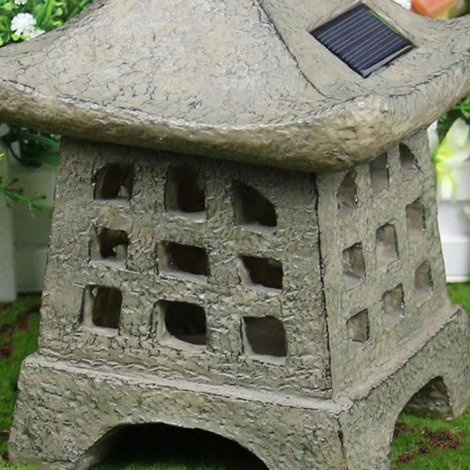Premium Solar Pagoda Resin Outdoor Landscape Light