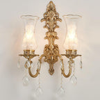 French Crystal Brass Wall Sconce