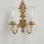 French Crystal Brass Wall Sconce