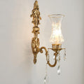 French Crystal Brass Wall Sconce