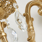 French Crystal Brass Wall Sconce