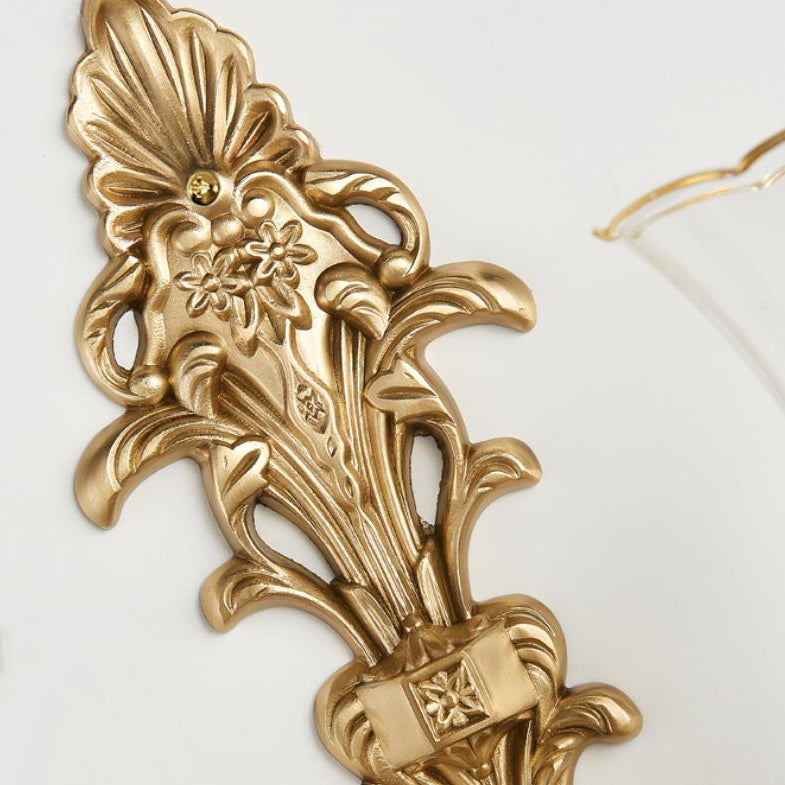 French Crystal Brass Wall Sconce