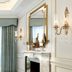 French Crystal Brass Wall Sconce