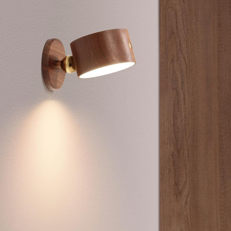 Wooden USB Rechargeable LED Wall Sconce