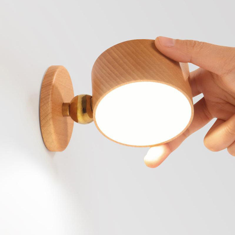 Wooden USB Rechargeable LED Wall Sconce